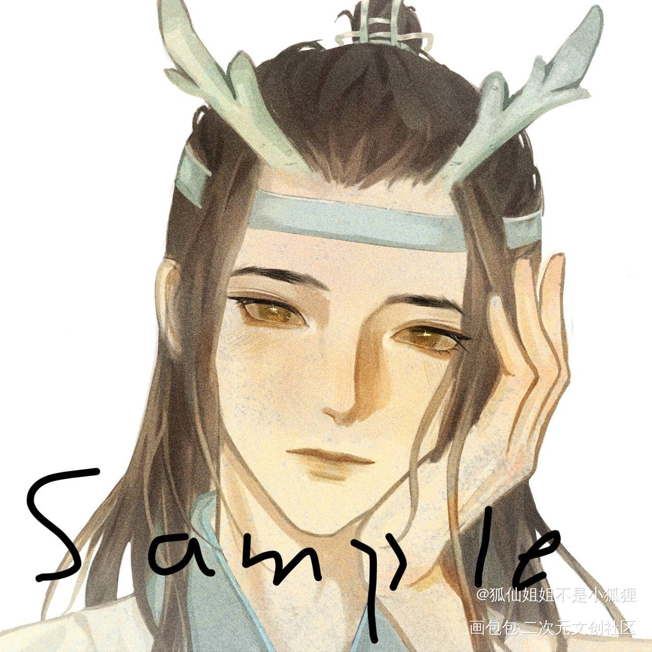 龙与鹿_魔道祖师忘羡蓝忘机魏无羡绘画作品