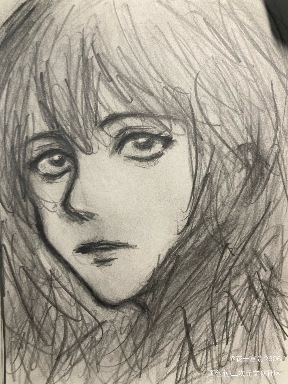 _铅笔摸鱼页手绘绘画作品