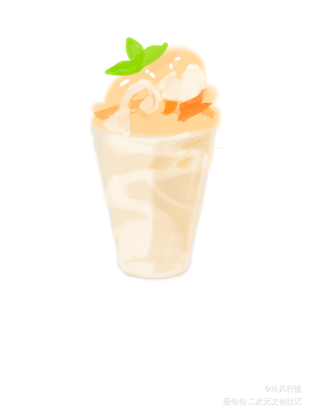 奶茶_摸鱼页绘画作品