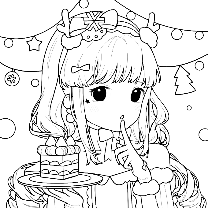 _黑白简笔绘画作品