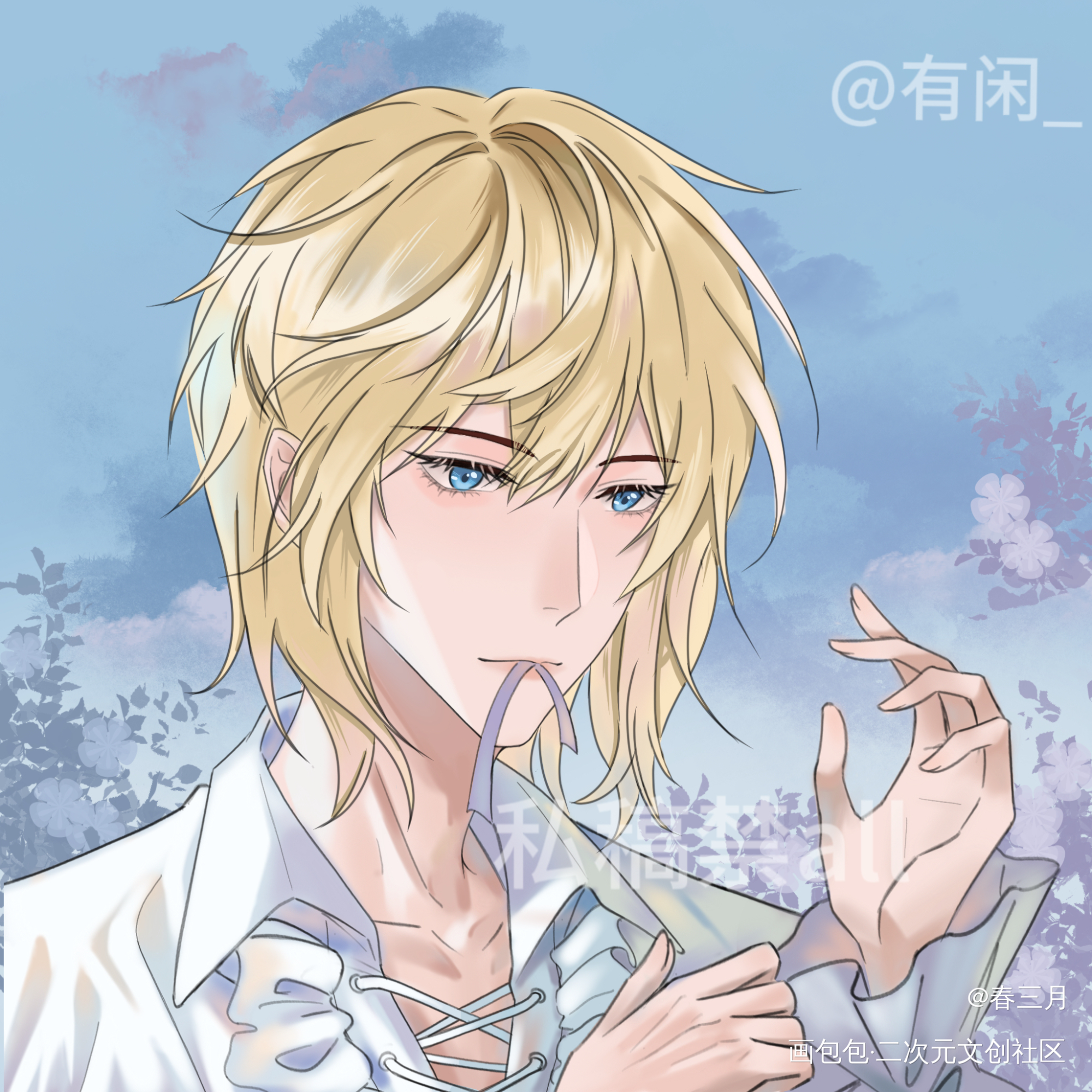 兰波_人鱼陷落ABO人鱼陷落绘画作品
