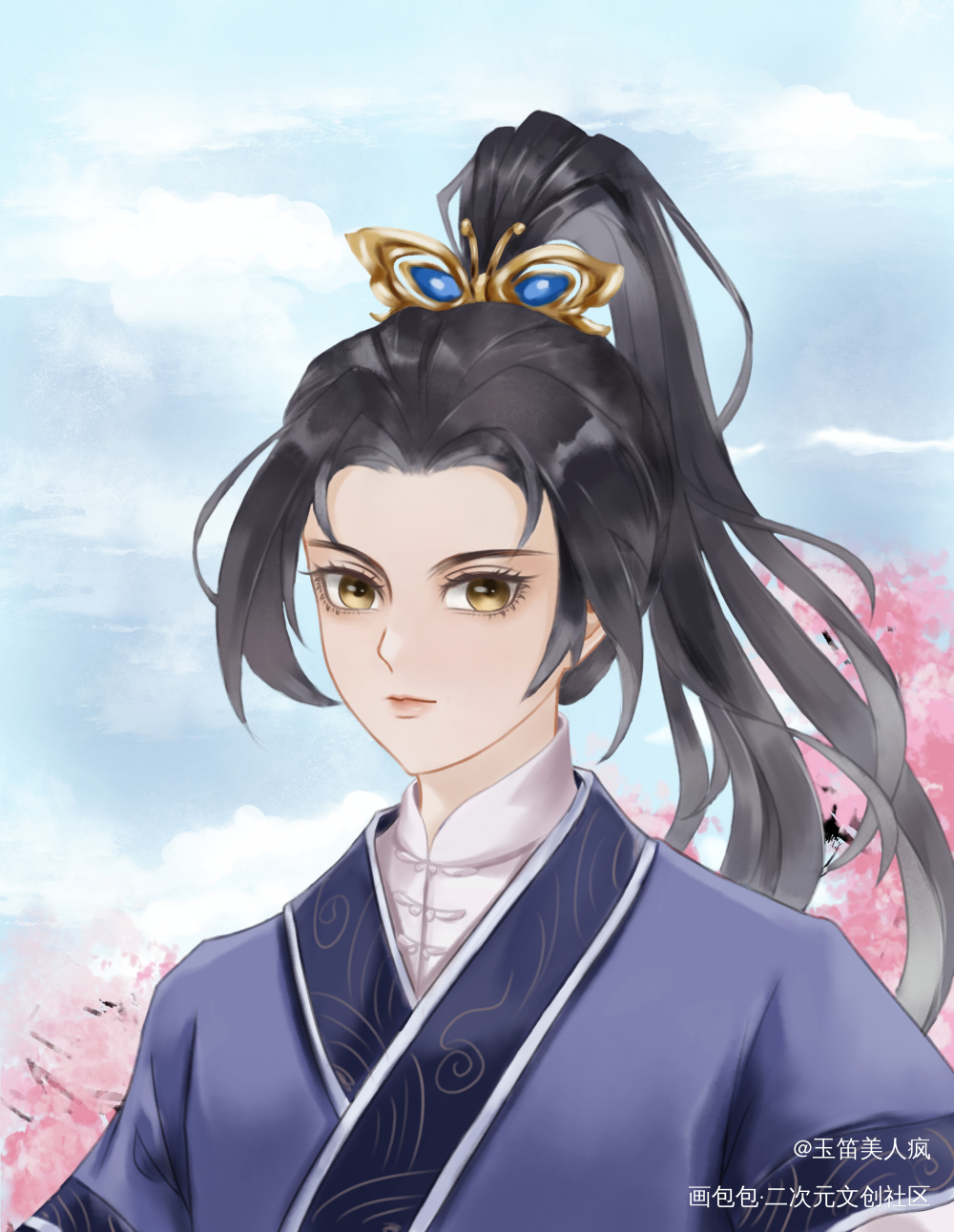 夏司逆_二哈和他的白猫师尊楚晚宁绘画作品