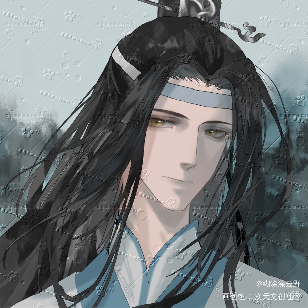 蓝忘机_魔道祖师蓝忘机绘画作品