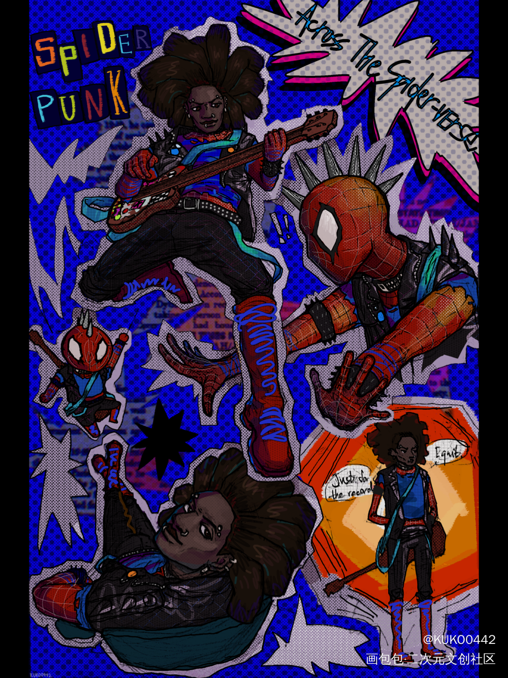 测试一下_朋克蜘蛛侠spiderpunkhobiebrown霍比布朗蜘蛛侠纵横宇宙SpiderMan指绘蜘蛛侠绘画作品