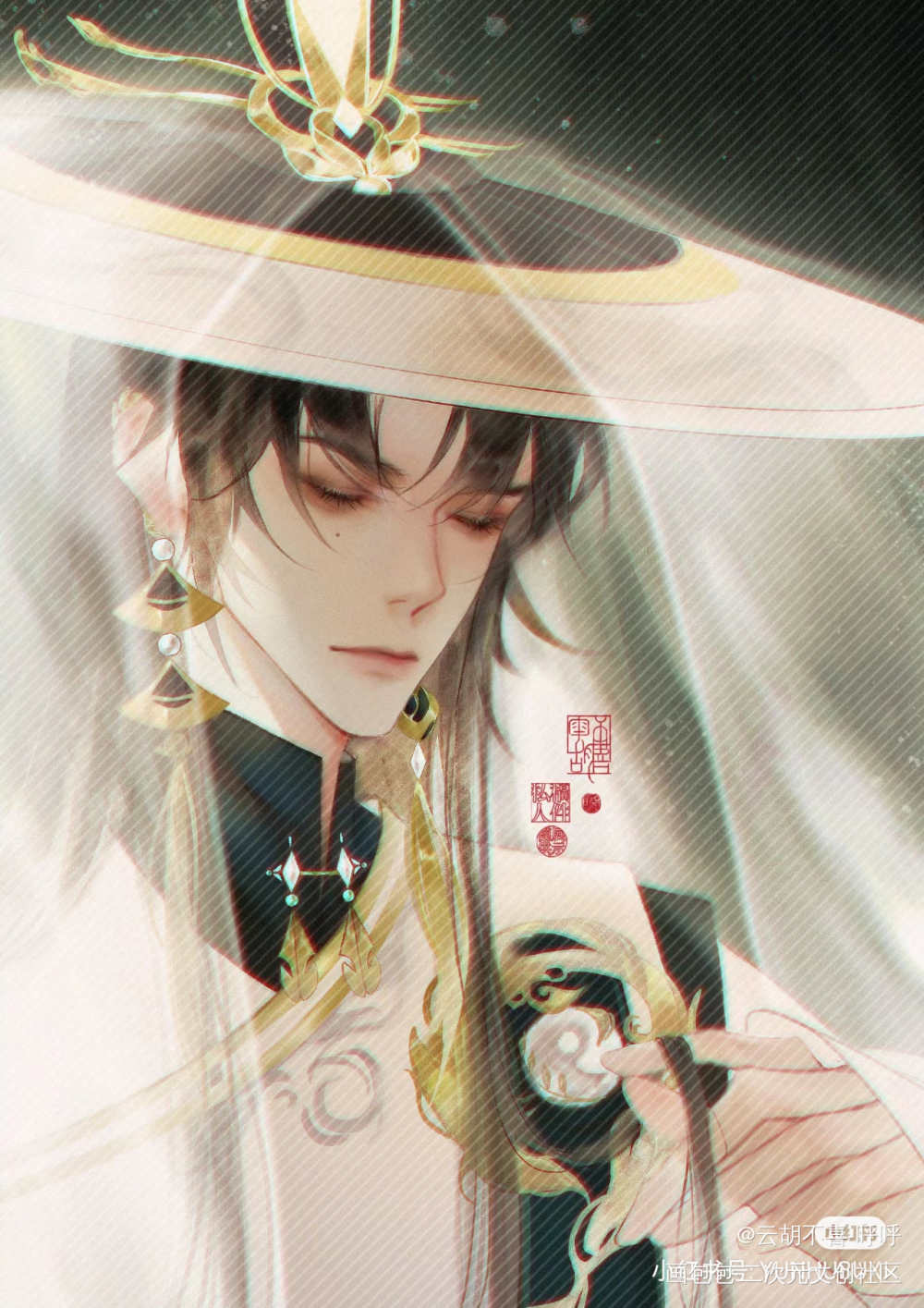 宣行琮_花亦山心之月板绘涂绘画作品