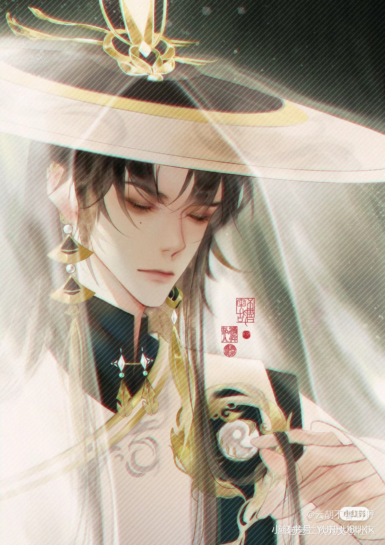 宣行琮_花亦山心之月板绘涂绘画作品