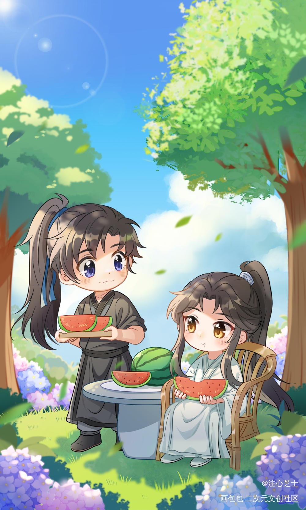 🍉他与他的四季三餐🍠_二哈和他的白猫师尊燃晚墨燃楚晚宁楚晚宁生日快乐绘画作品