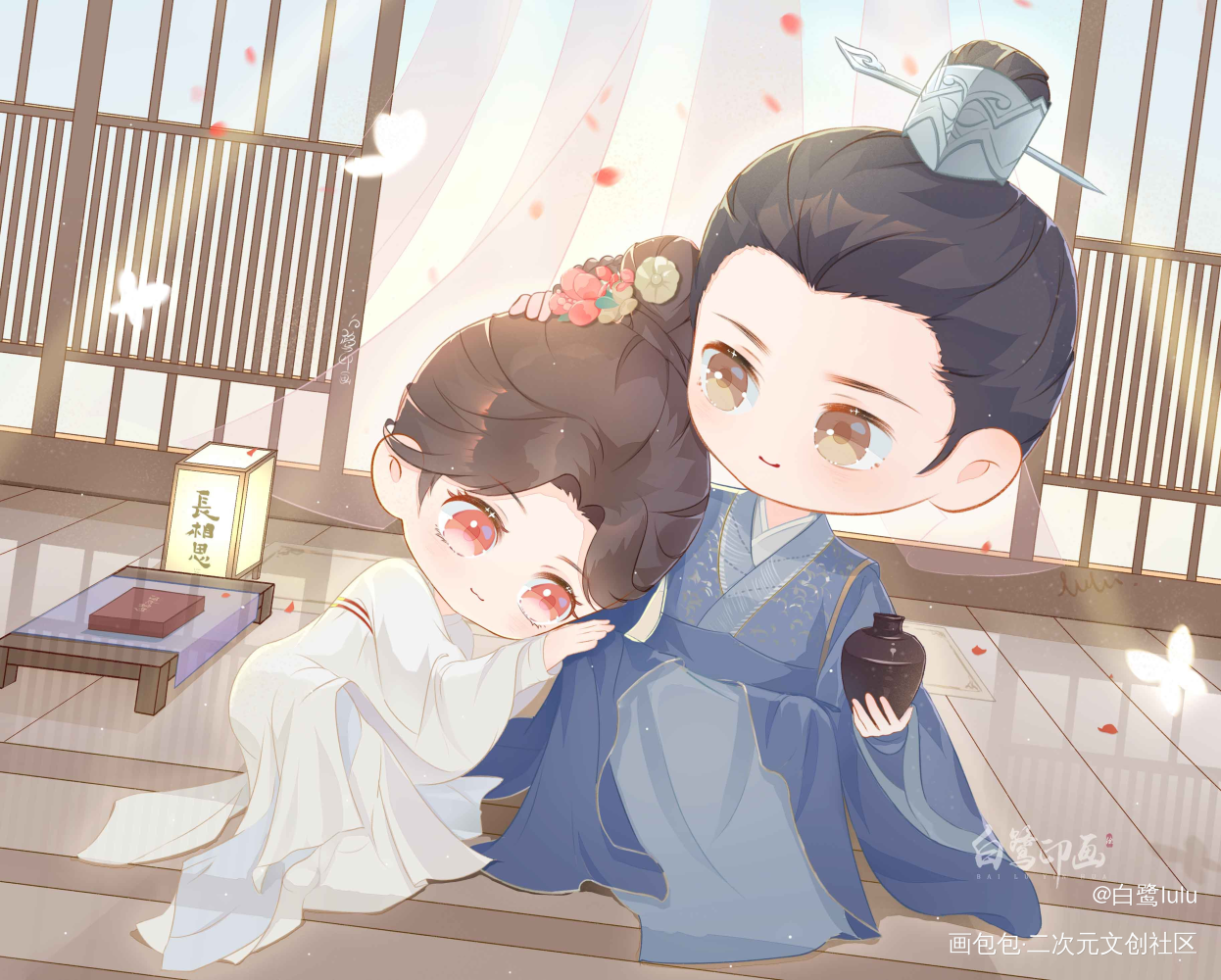 小夭×玱玹_Q版夭玹长相思绘画作品
