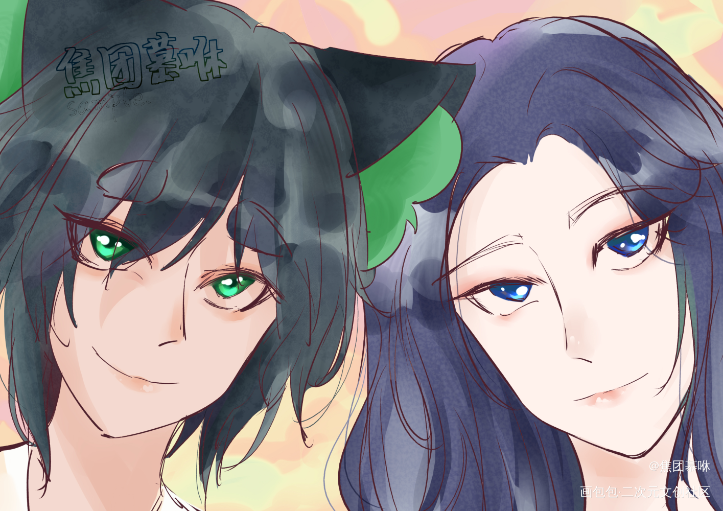 贴贴❤️_罗小黑战记黑限无限罗小黑摸鱼绘画作品