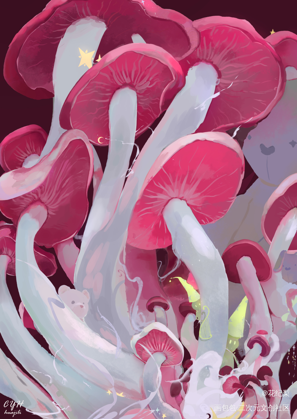 蘑菇蘑菇_板绘涂摸鱼页求约稿约稿绘画作品