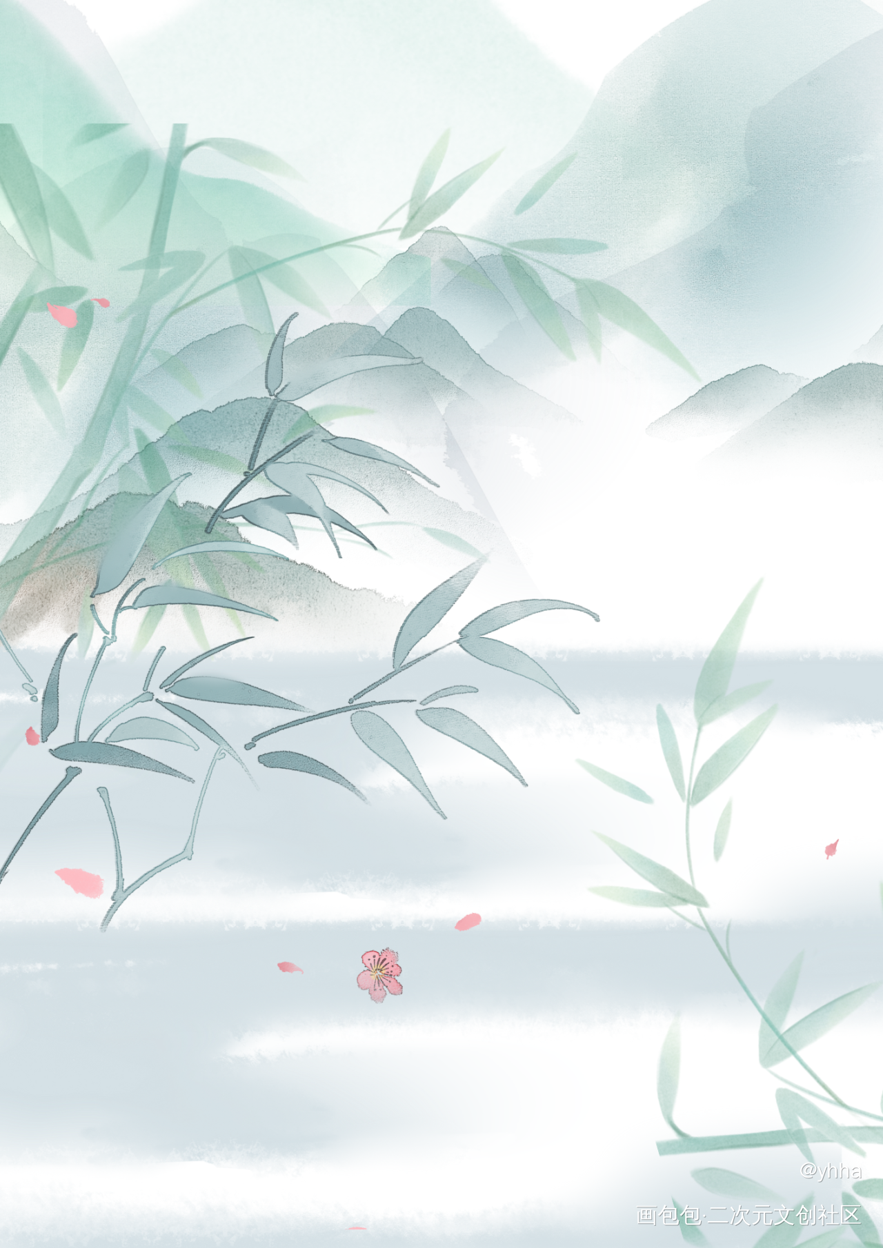 倚楼听风雨 淡看江湖路_摸鱼页绘画作品