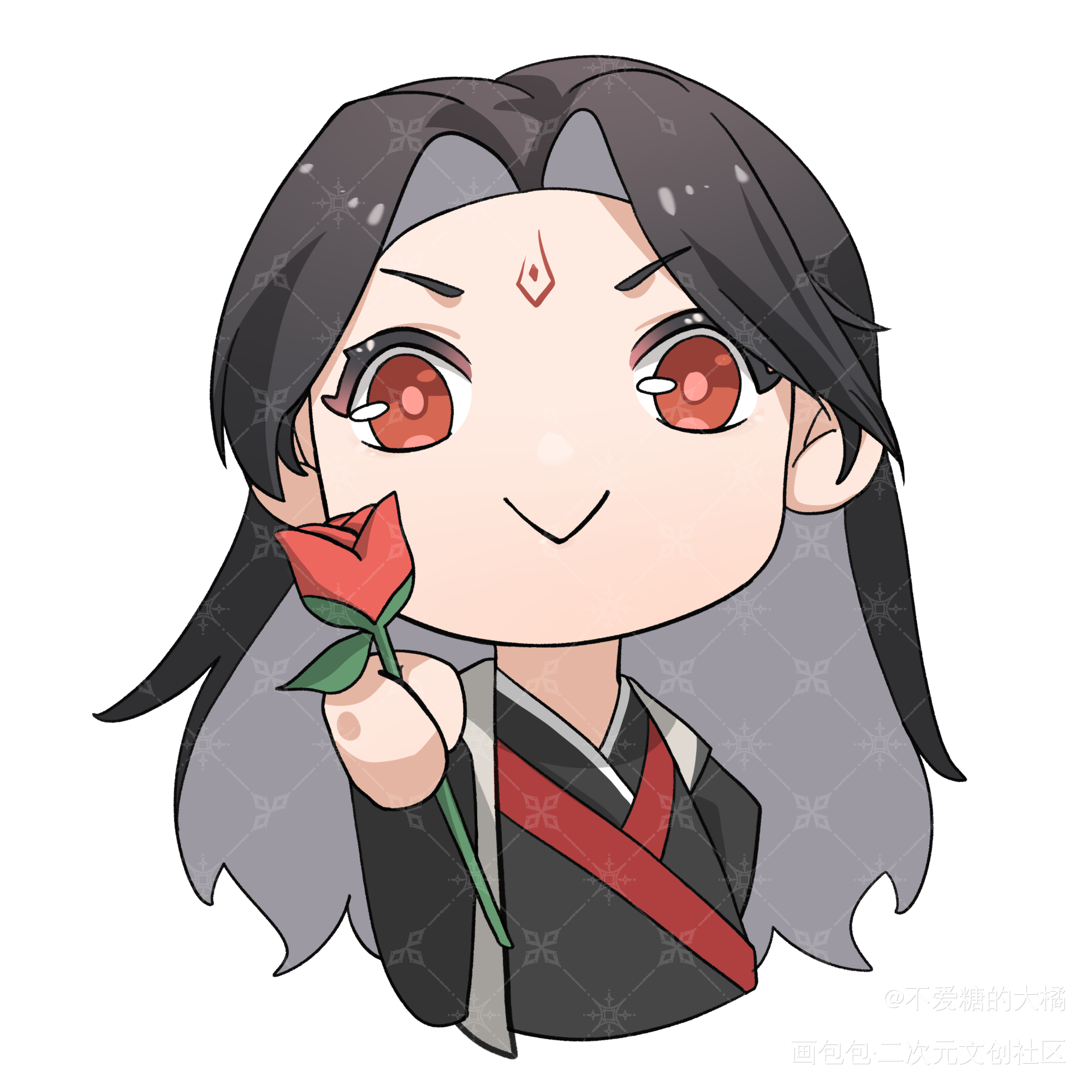 有点秃秃的献花_人渣反派自救系统冰秋绘画作品