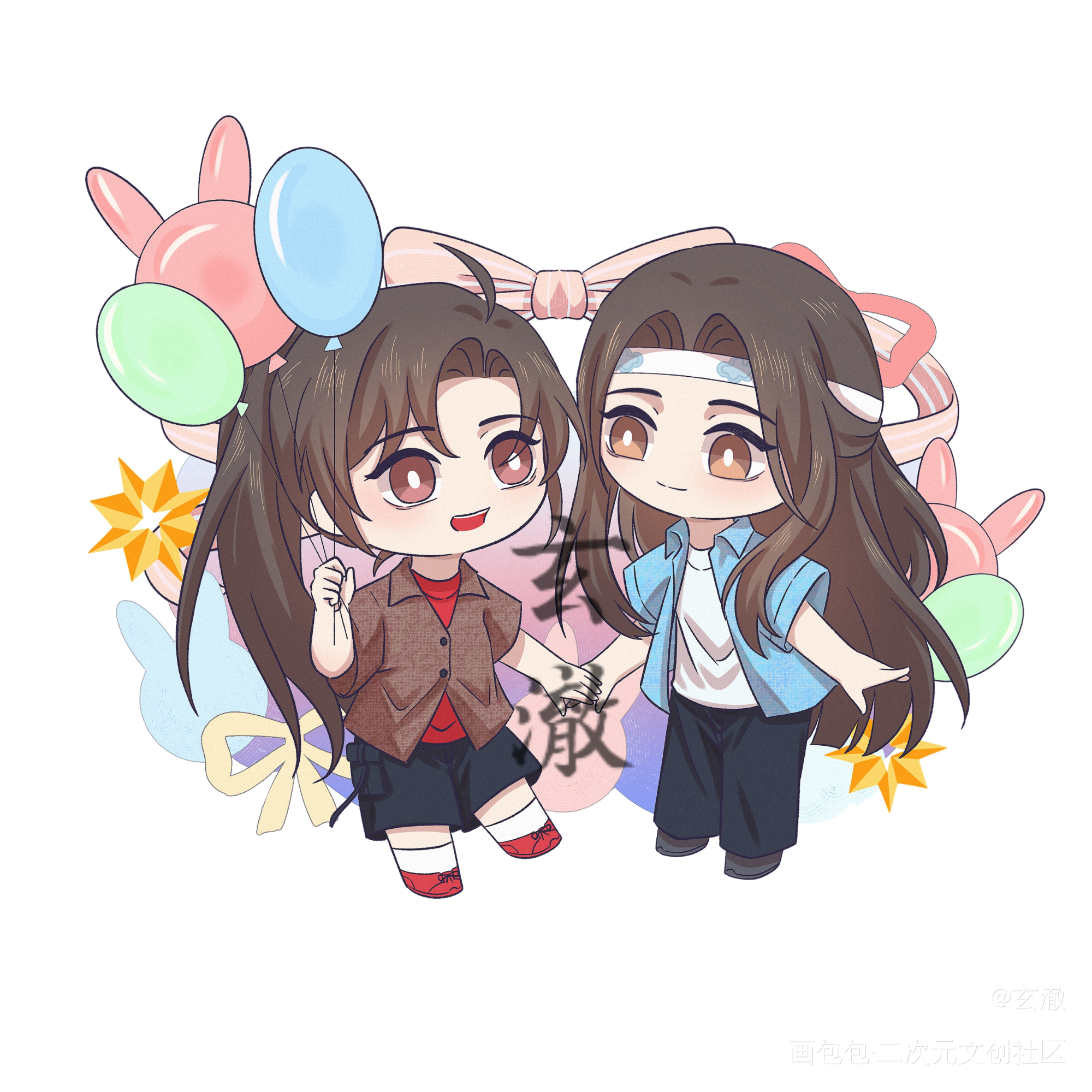 忘羡宝宝🤗_魔道祖师忘羡蓝忘机魏无羡绘画作品