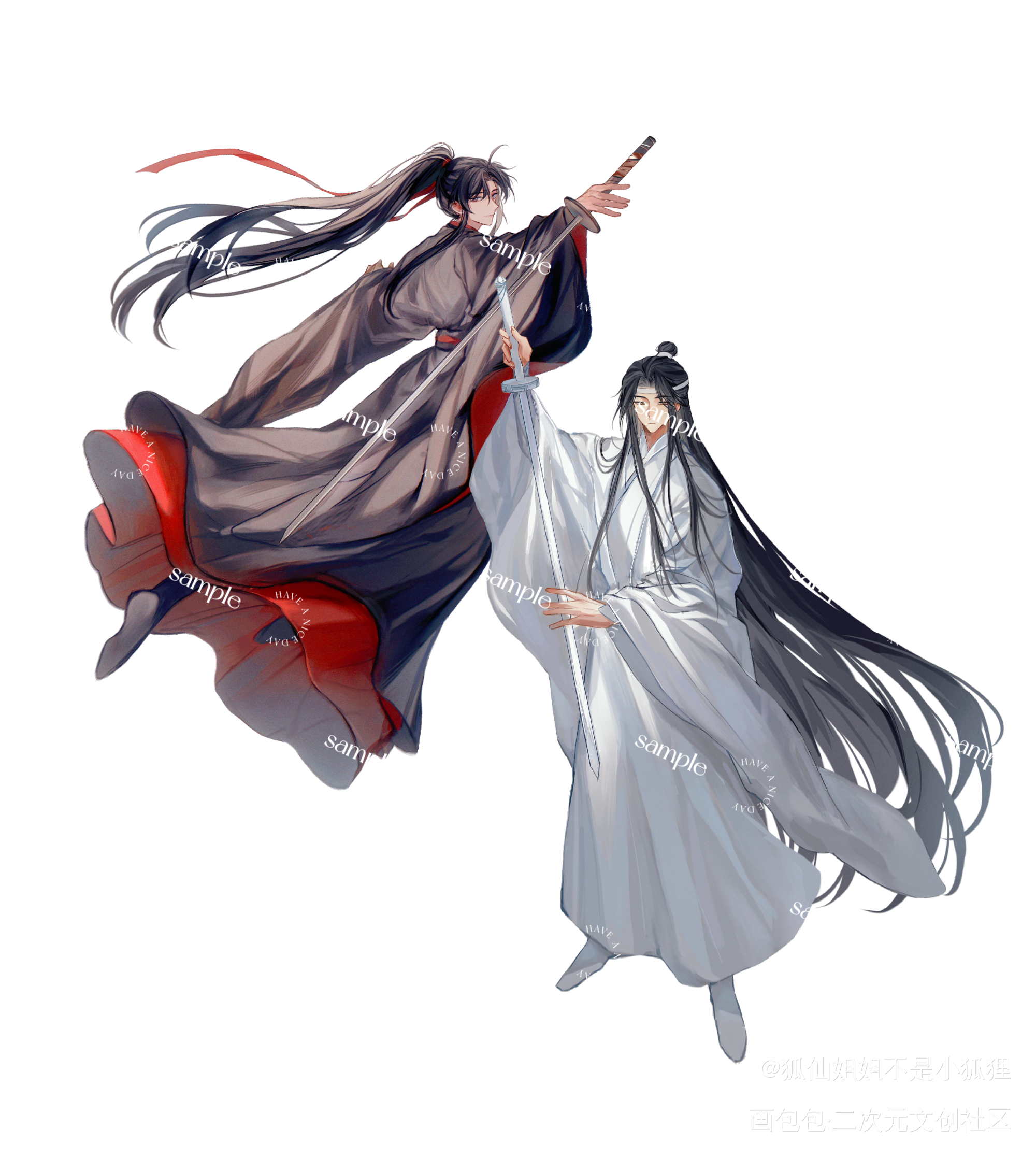 _魔道祖师忘羡蓝忘机魏无羡绘画作品