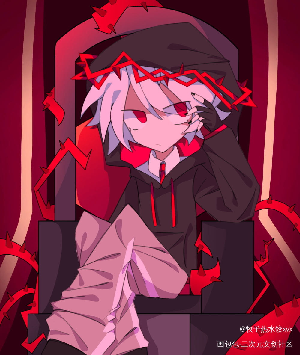 OC萨卡洛斯_摸鱼原创oc绘画作品
