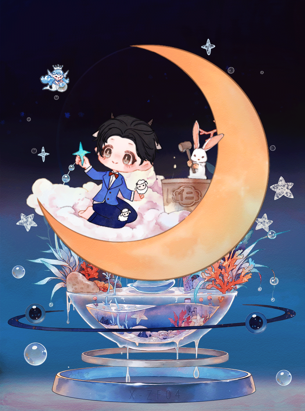 朔月_谁把谁当真188男团妹叔黎朔辛黎绘画作品