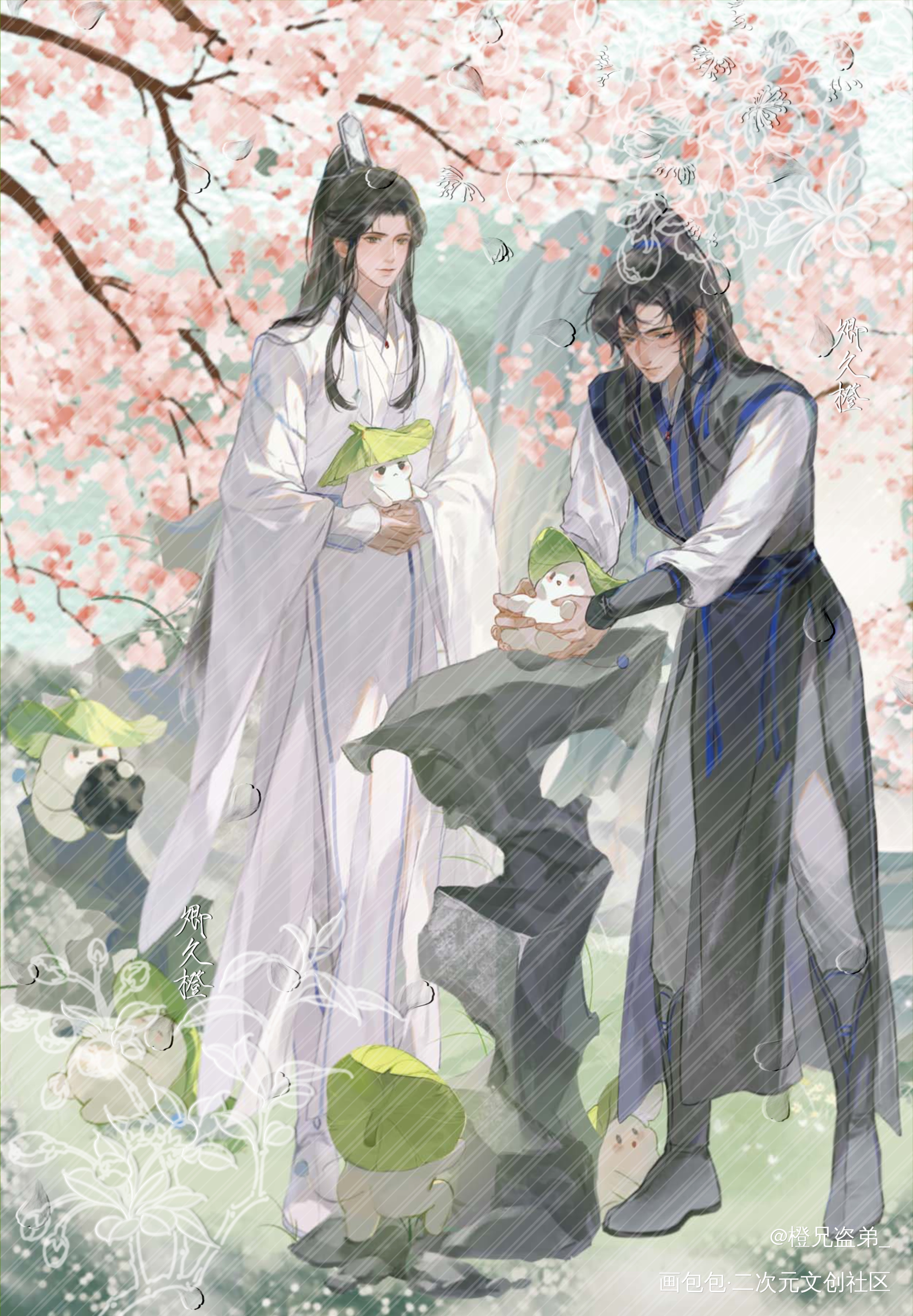 “神木仙君，森岑喜乐”_二哈和他的白猫师尊燃晚墨燃楚晚宁绘画作品