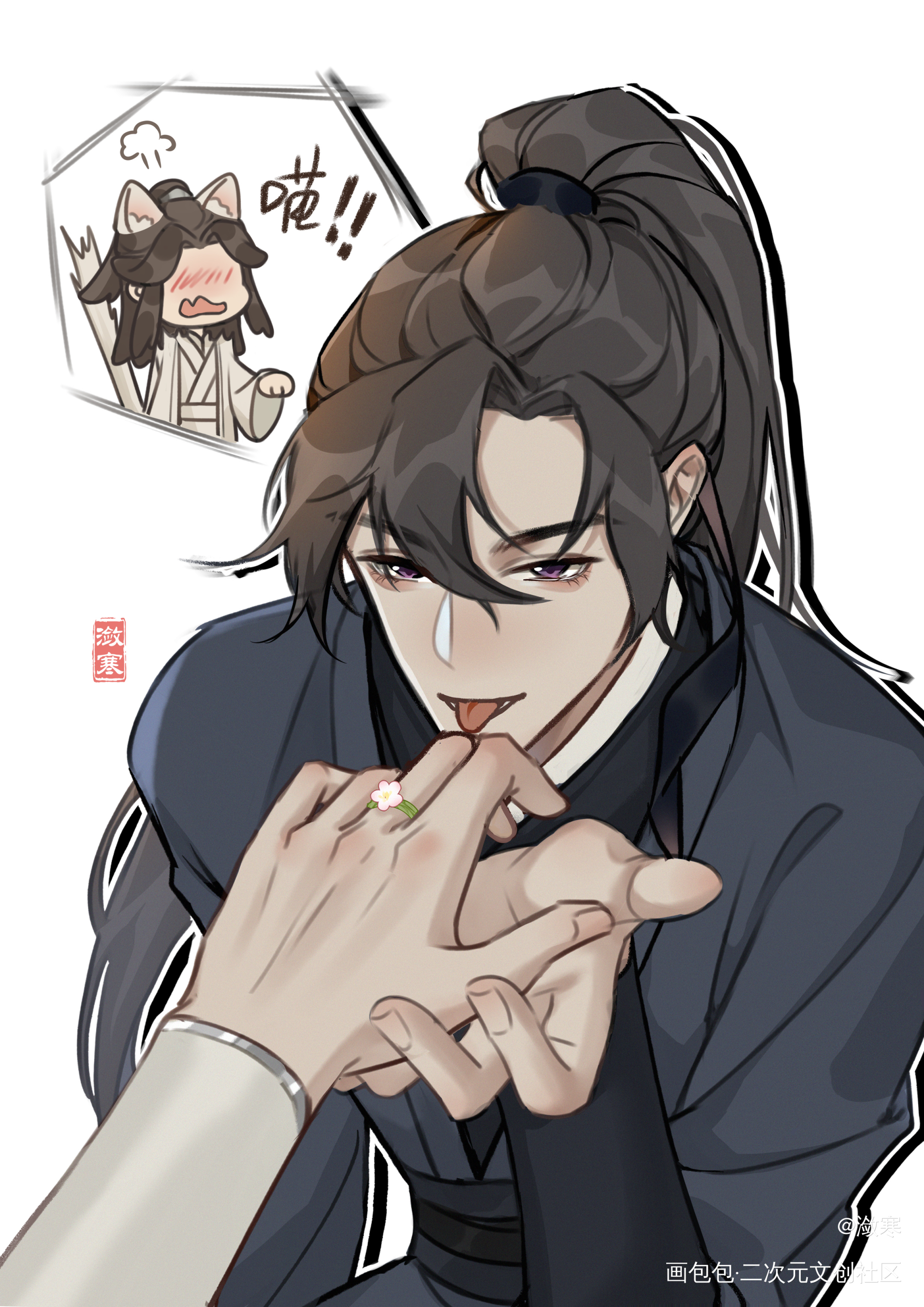 _二哈和他的白猫师尊燃晚墨燃楚晚宁古风绘画作品