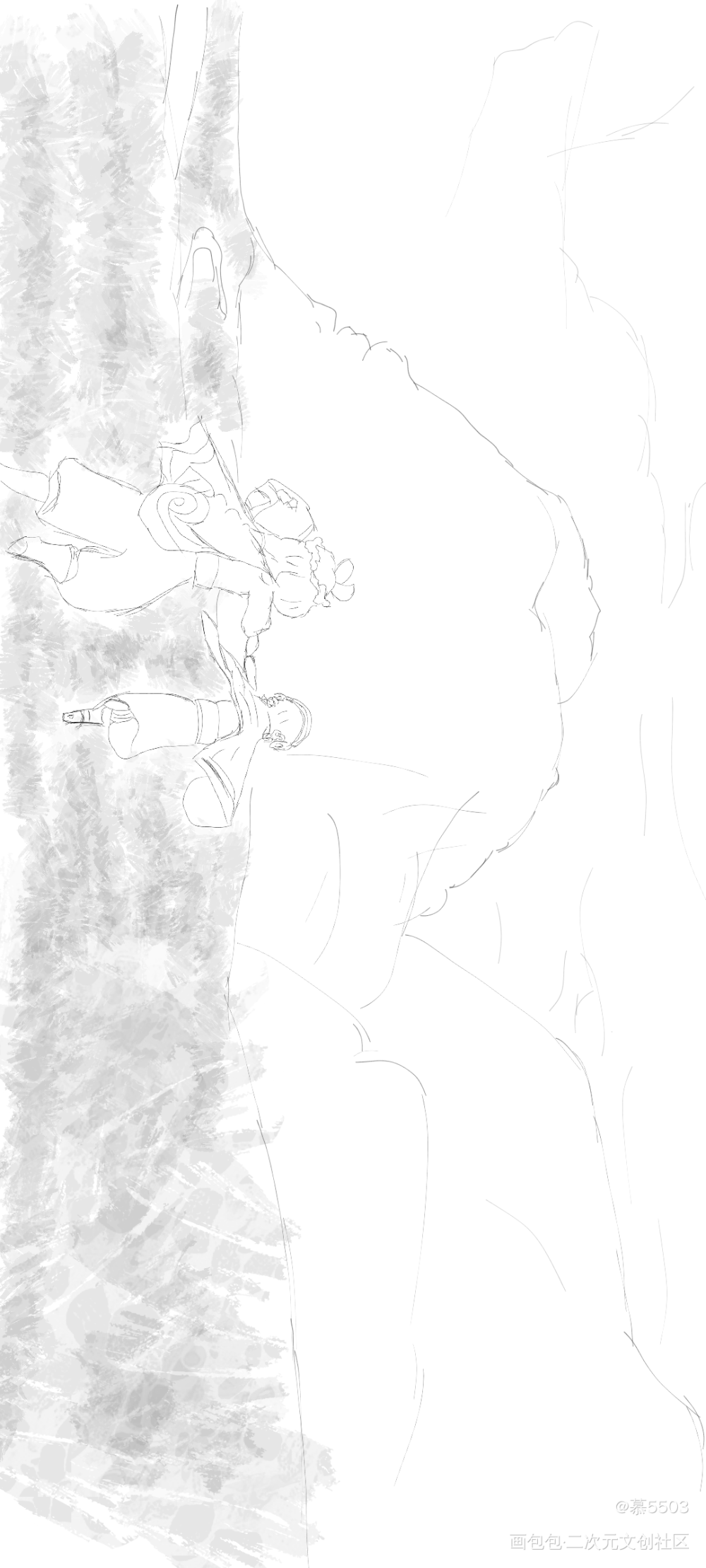 光遇新地图临摹_光遇板绘涂黑白简笔绘画作品