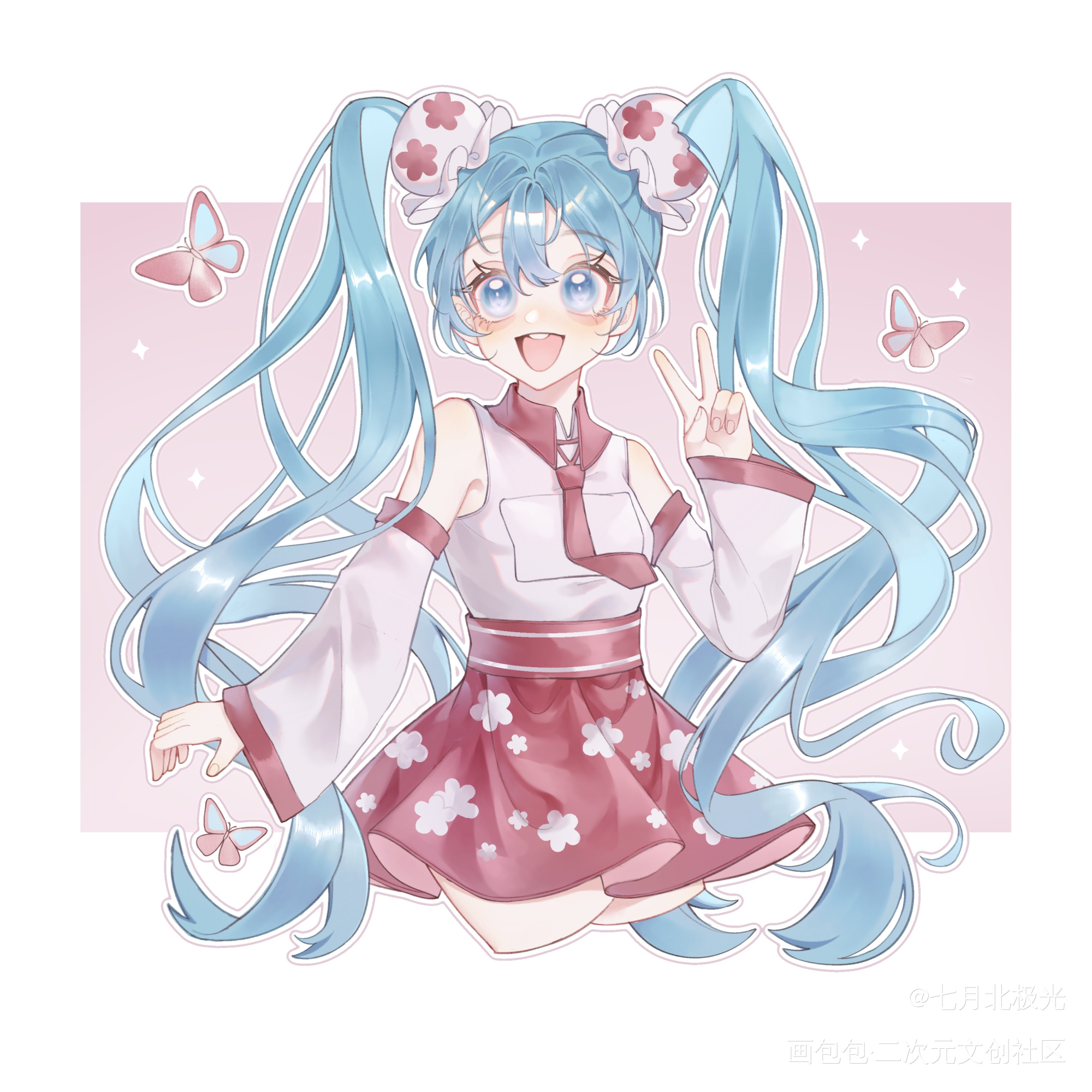 我去，初音未来_初音未来板绘涂日系同人初音miku绘画作品