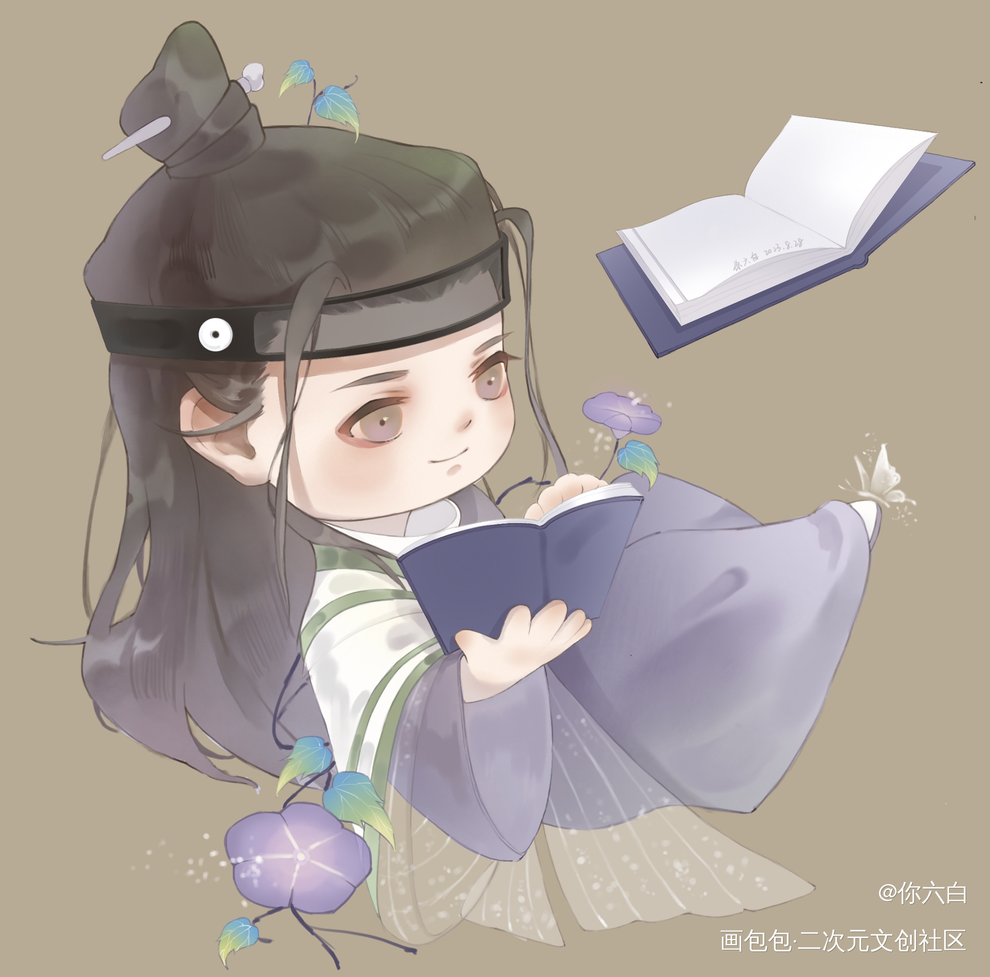 可算是勾了线～_忘川风华录Q版忘川风华录手游绘画练习绘画绘画作品