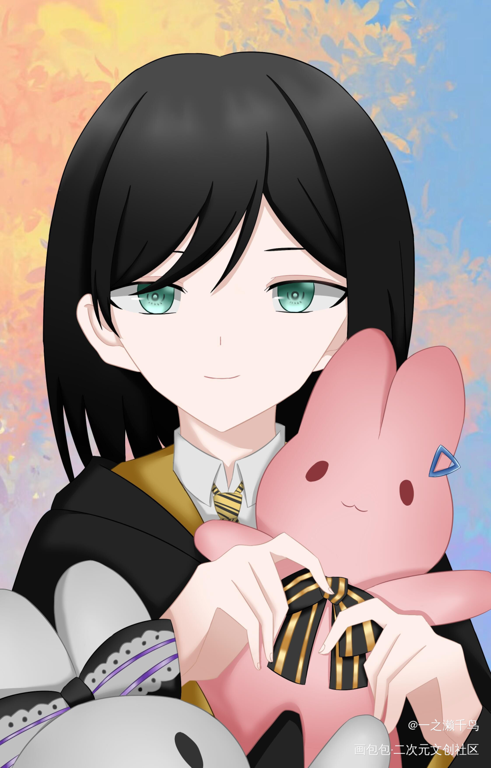 给同学画的hp主题paro_赫奇帕奇哈利波特paro斯莱特林绘画作品