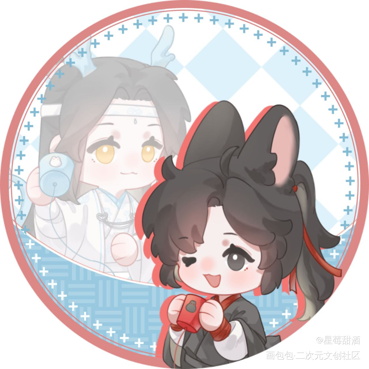 魏无羡生贺头像第①弹♡_魔道祖师忘羡蓝忘机魏无羡Q版我要上首推头像同人墨香铜臭绘画作品