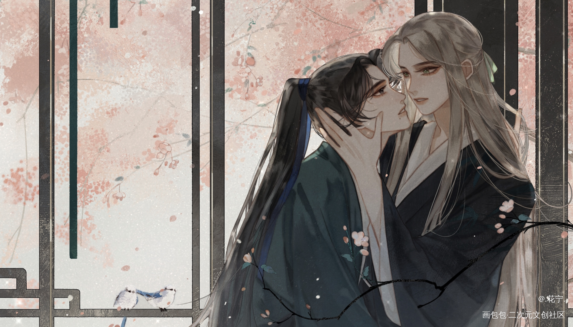 梦断落花飞絮_古风bl摸鱼原创oc绘画作品