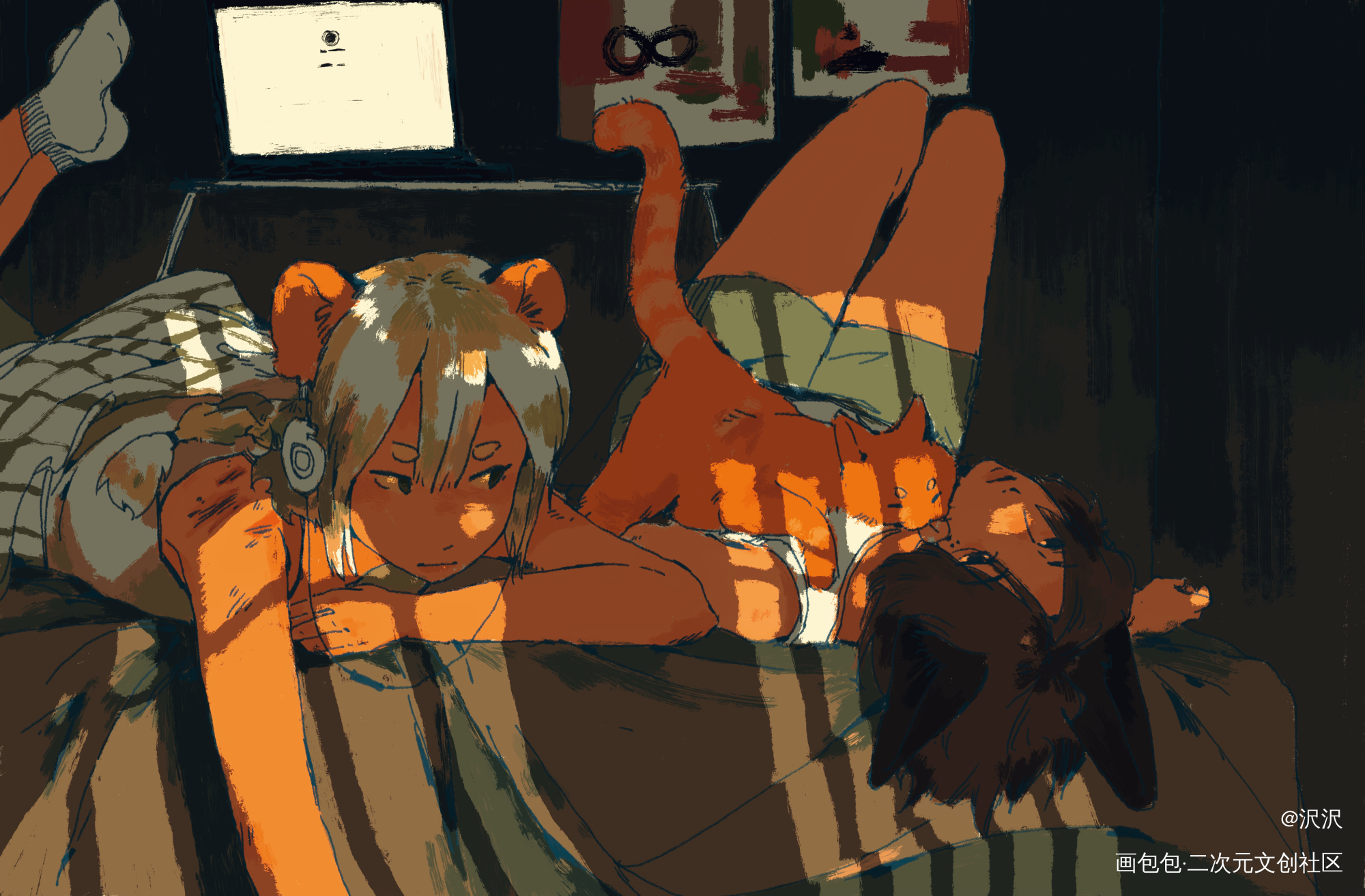 和朋友的自设躺躺🥺_板绘涂procreate自设原创绘画作品