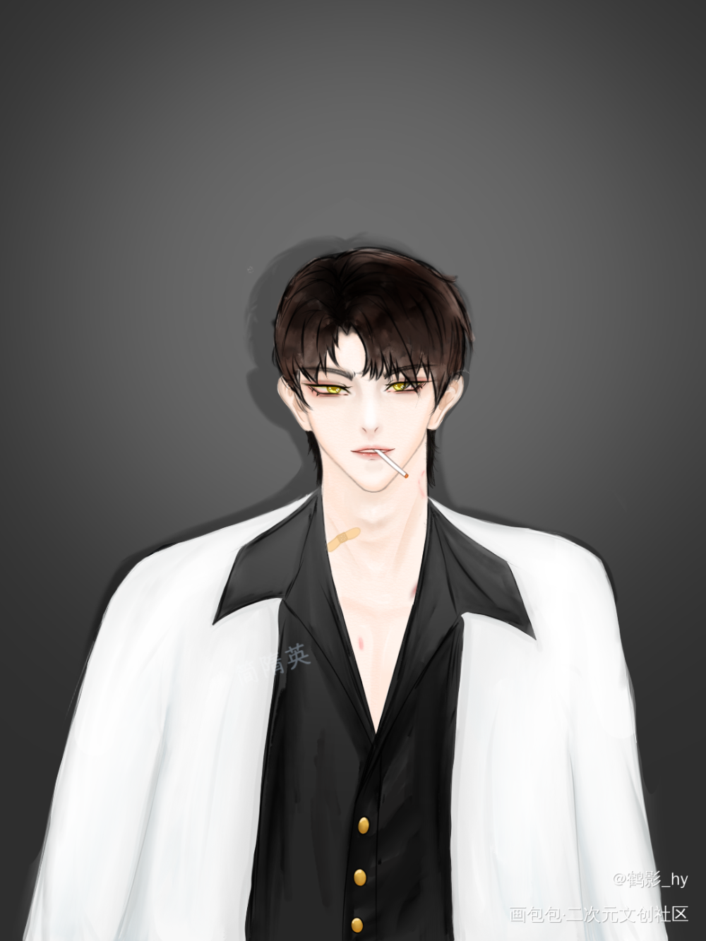 最近画的CP_188男团竞放洛温李简板绘涂绘画作品