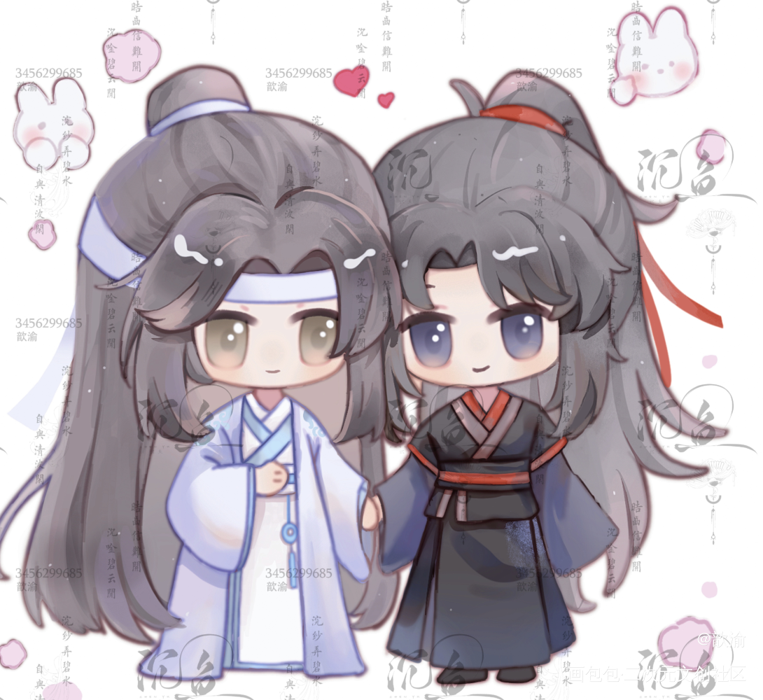 牵手_魔道祖师忘羡绘画作品