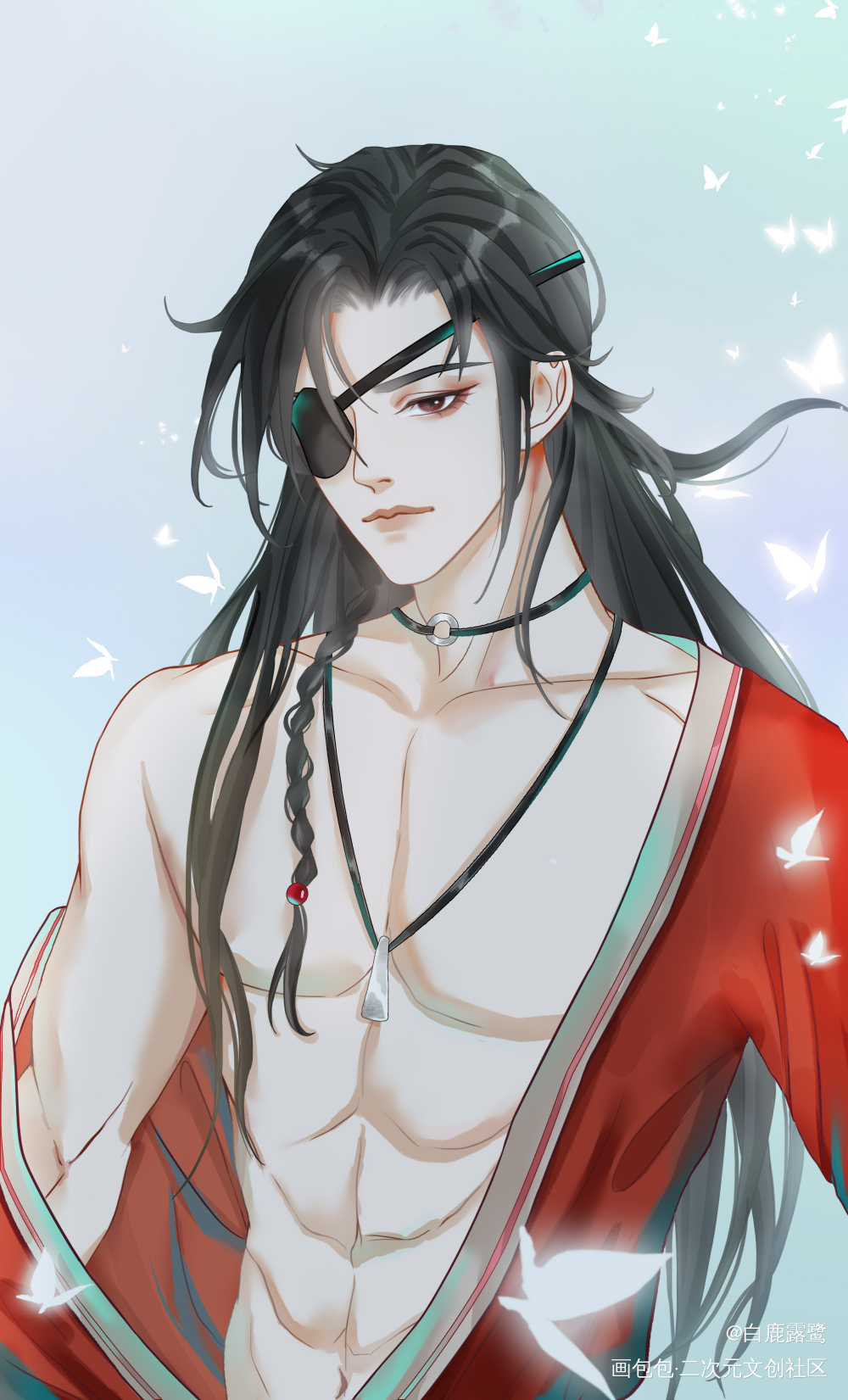 打个卡，嘻嘻_天官赐福魔道祖师蓝忘机，魏无羡谢怜苗疆少女绘画作品