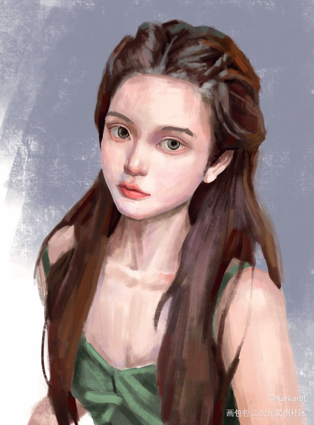 _板绘涂厚涂厚涂练习人物厚涂绘画作品