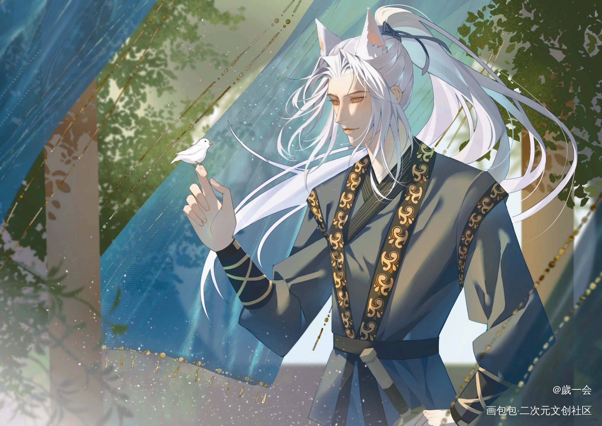 🍃_光与夜之恋齐司礼板绘涂古风绘画作品