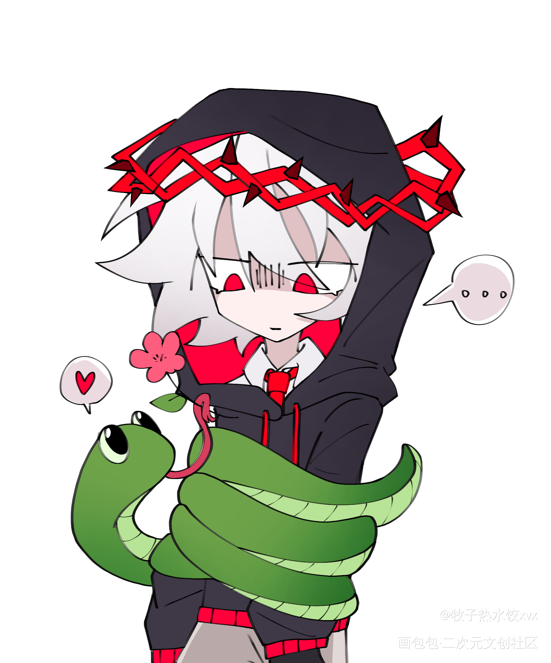蛇！🐍_摸鱼原创oc绘画作品