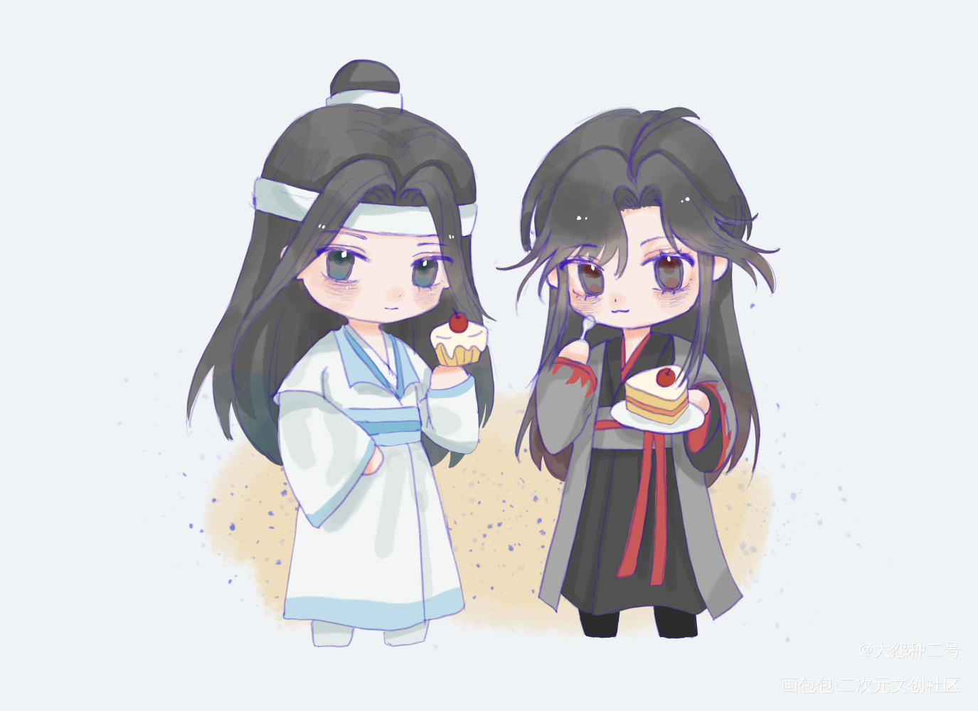 发发小情侣_魔道祖师忘羡魔道祖师Q版墨香铜臭绘画作品