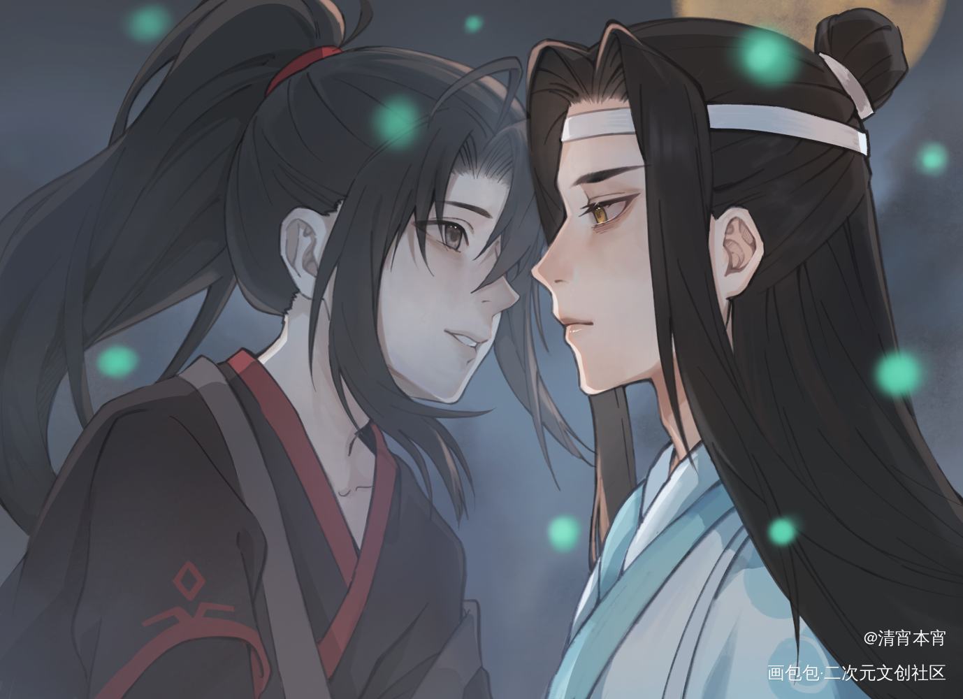 不过是黄粱一梦_魔道祖师忘羡蓝忘机魏无羡绘画作品