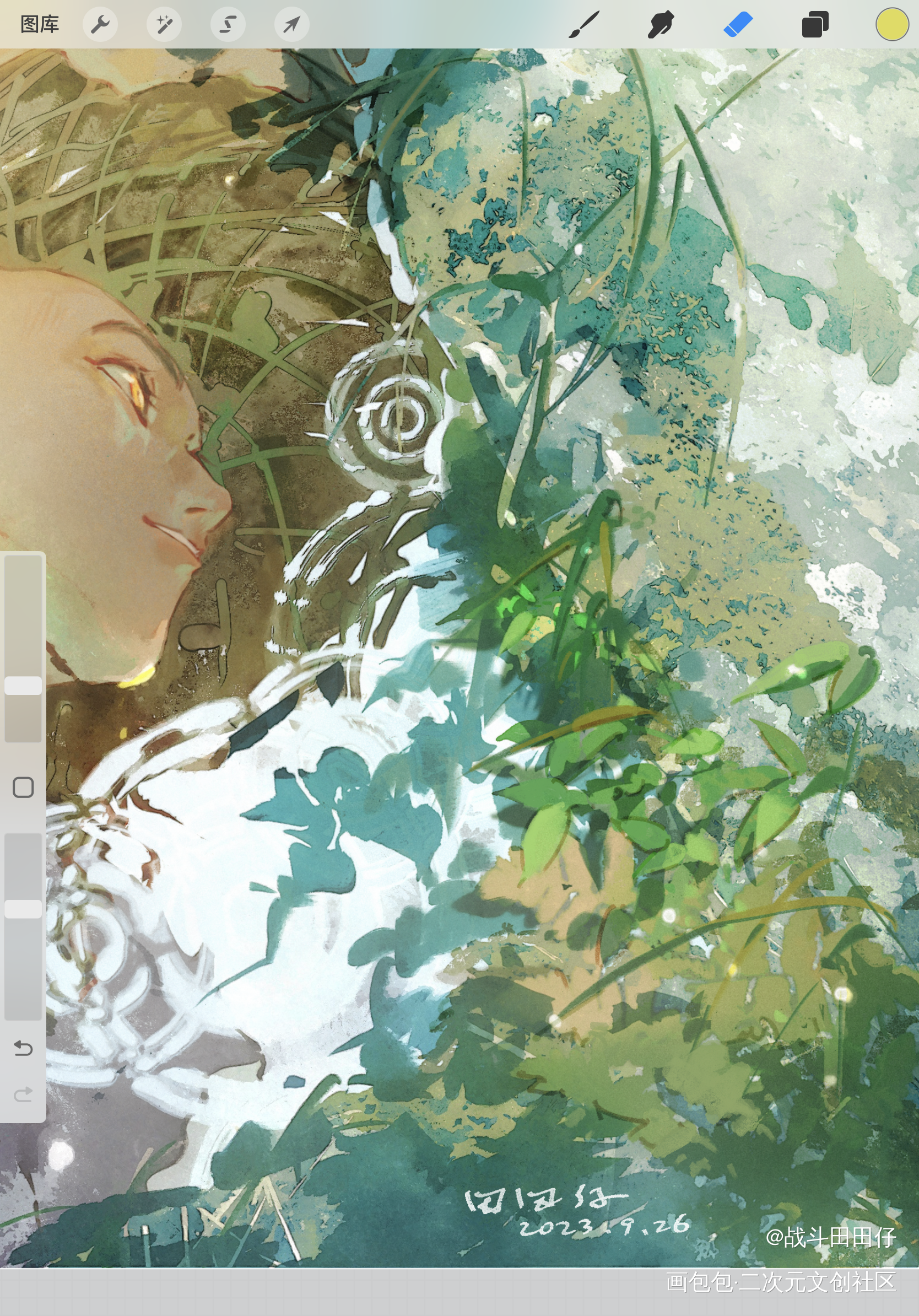 采蘑菇的好时节～_礼鲤原创插画原创绘画作品