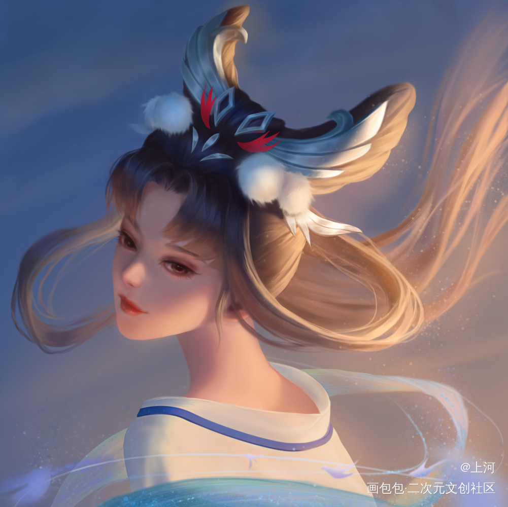 王者，如梦令_王者荣耀嫦娥厚涂原创头像摸鱼板绘绘画绘画作品