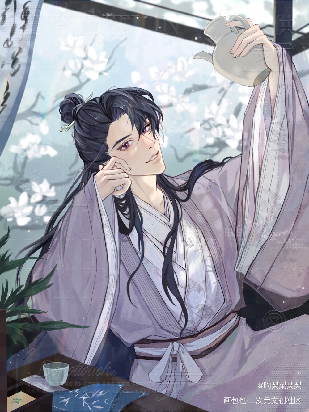 中秋节快乐呀_未定事件簿陆景和古风厚涂约稿绘画作品