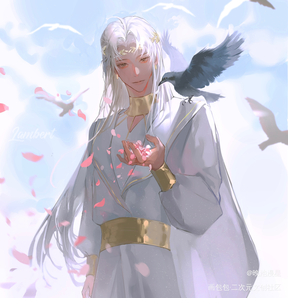 白发月神黎朔_谁把谁当真188男团妹叔黎朔绘画作品