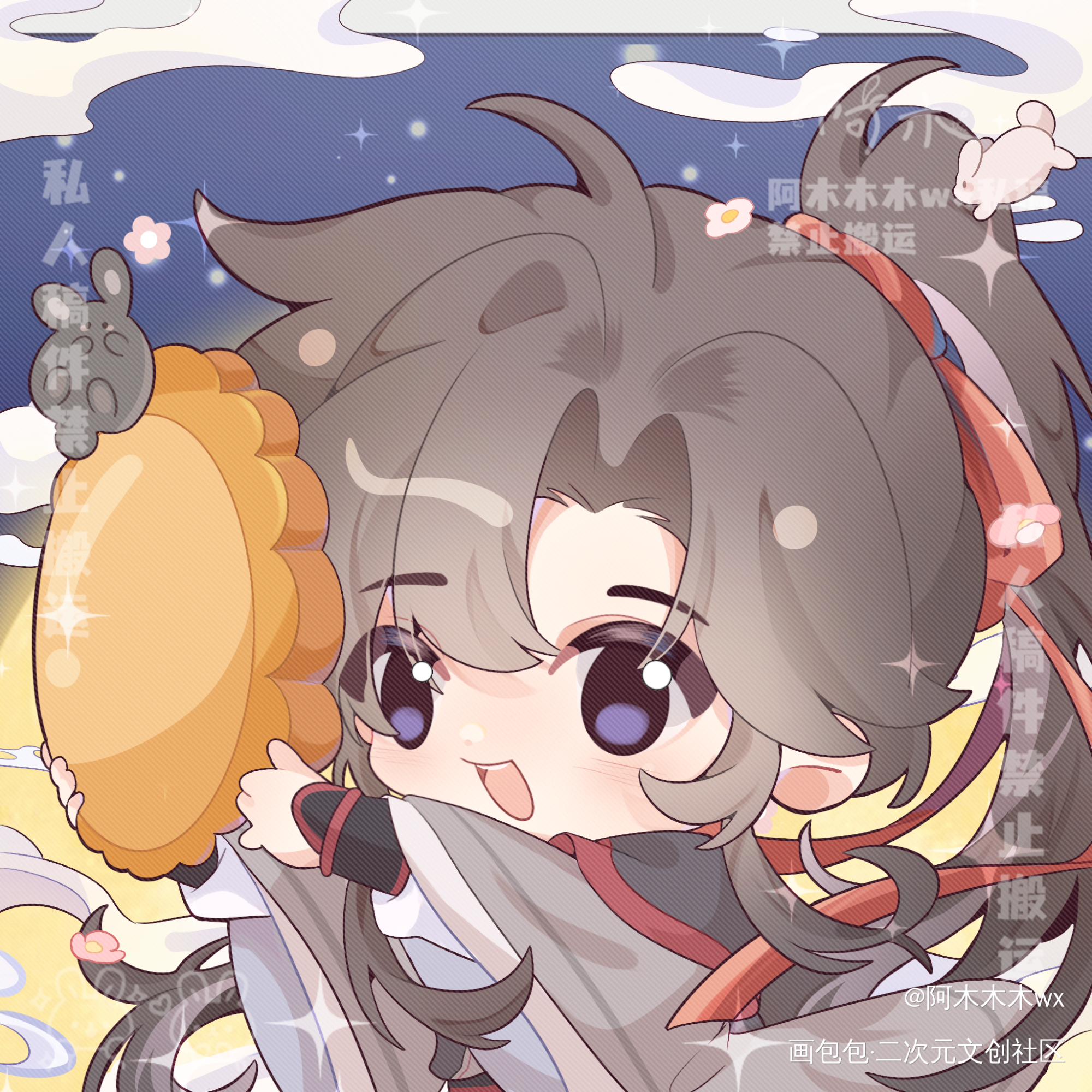 魏无羡生贺头像_魔道祖师忘羡蓝忘机魏无羡魏无羡1031生日快乐绘画作品