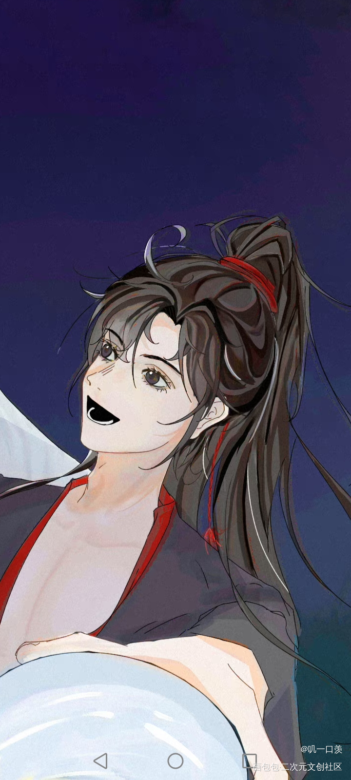 忘羡中秋贺图_魔道祖师忘羡指绘绘画作品