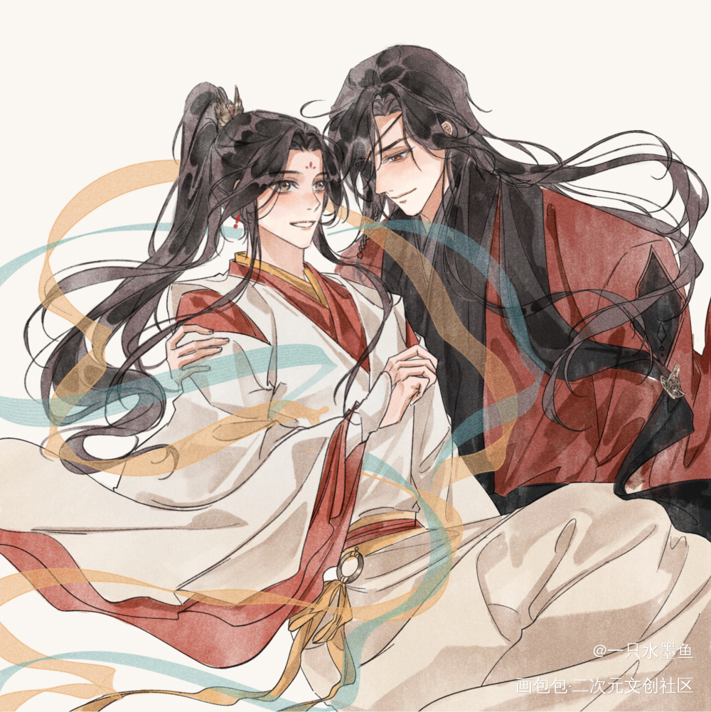 花怜中秋快乐~_天官赐福花怜谢怜花城绘画作品