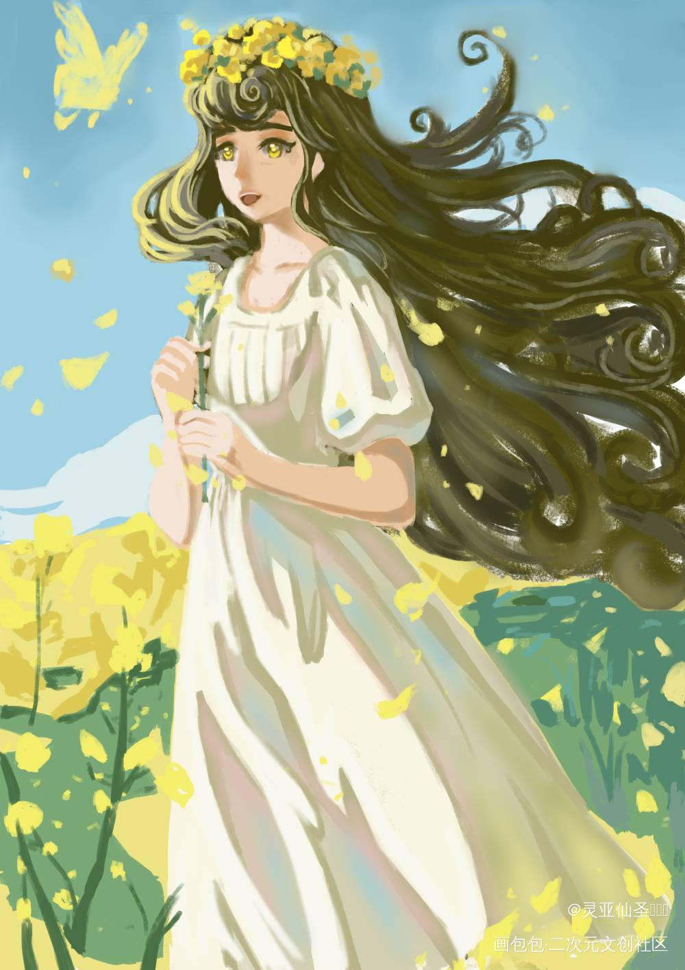 _彩色条漫彩色漫画板绘涂节日摸鱼页绘画作品