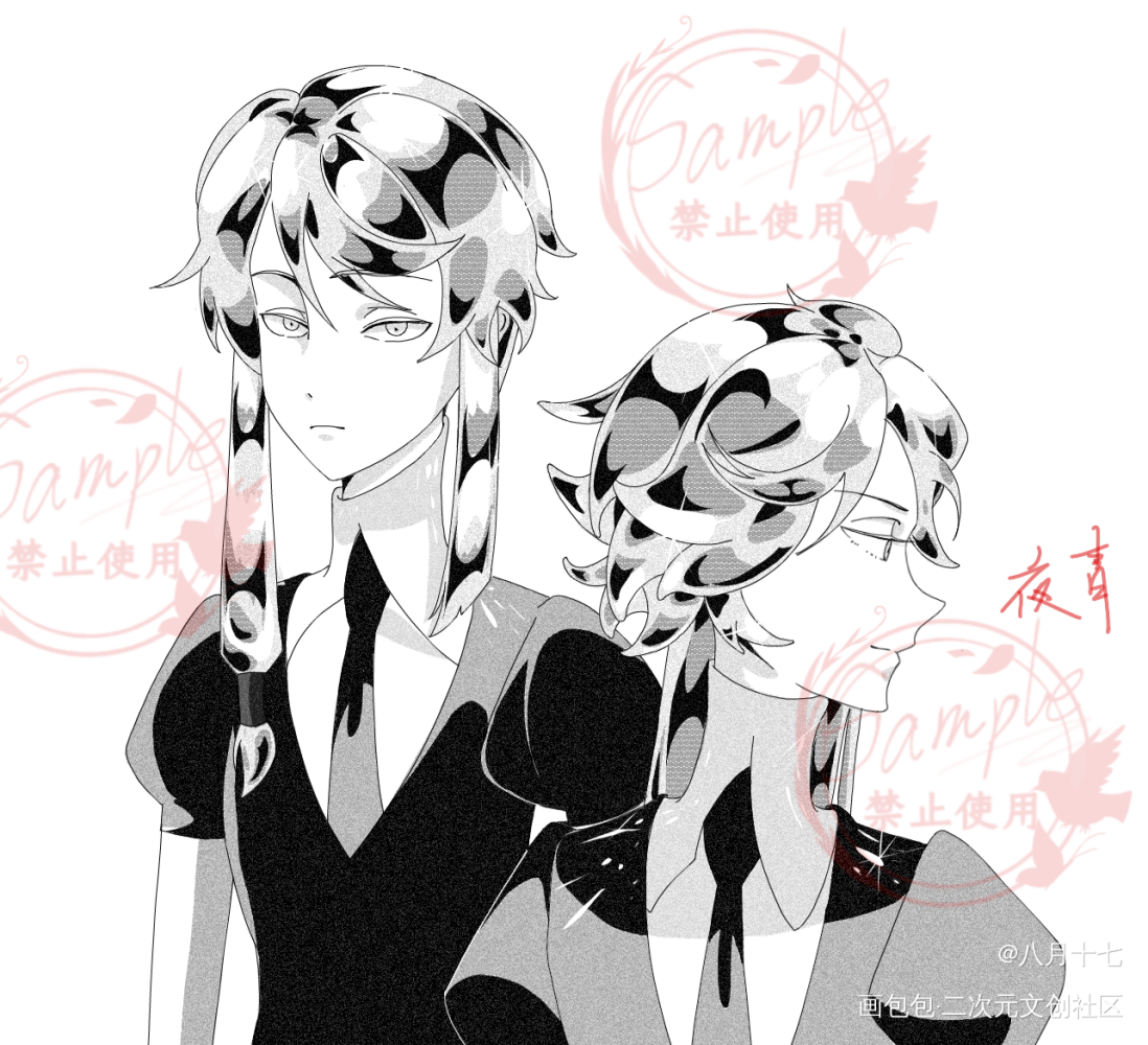 宝石之国仿画风_宝石之国黑白简笔漫画白菜约稿约稿绘画作品