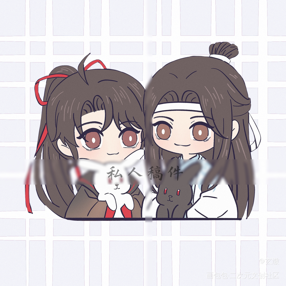 可爱饱饱🤗_魔道祖师忘羡蓝忘机魏无羡绘画作品