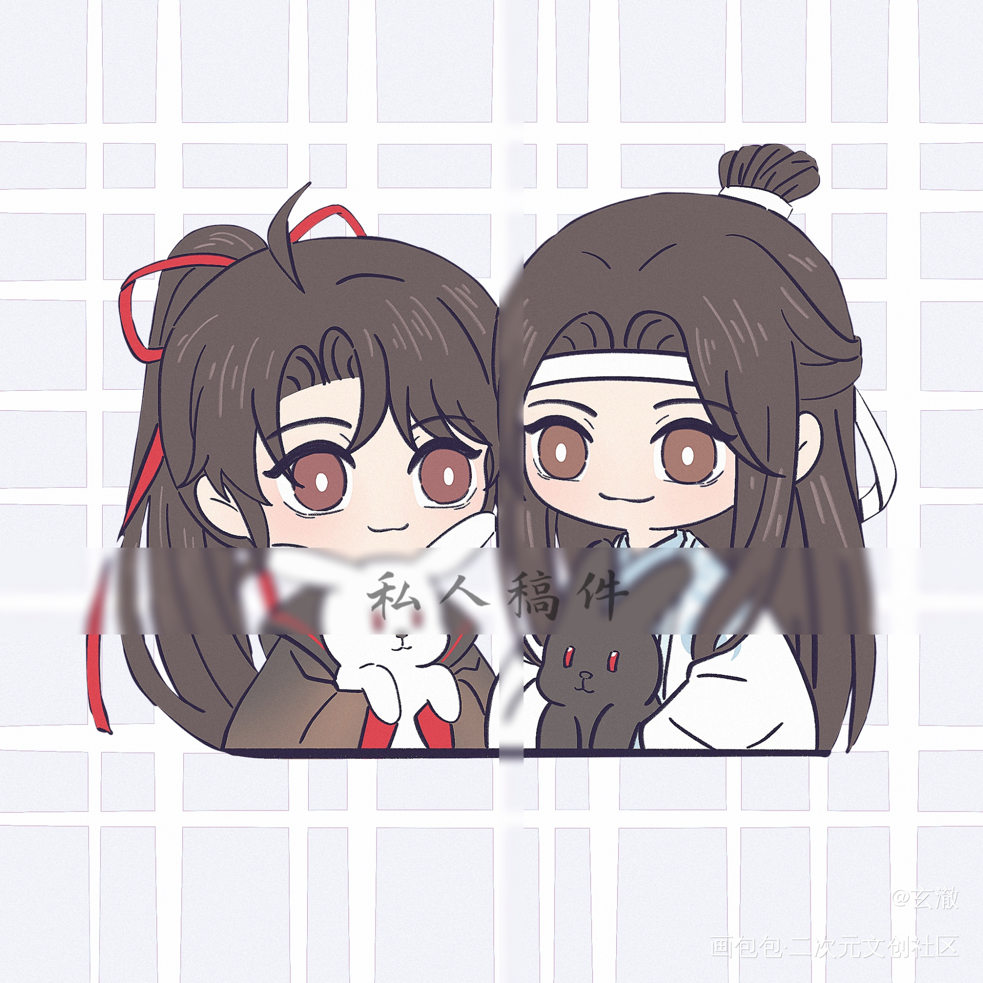 可爱饱饱🤗_魔道祖师忘羡蓝忘机魏无羡绘画作品