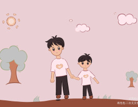 爸爸和儿子_绘画作品