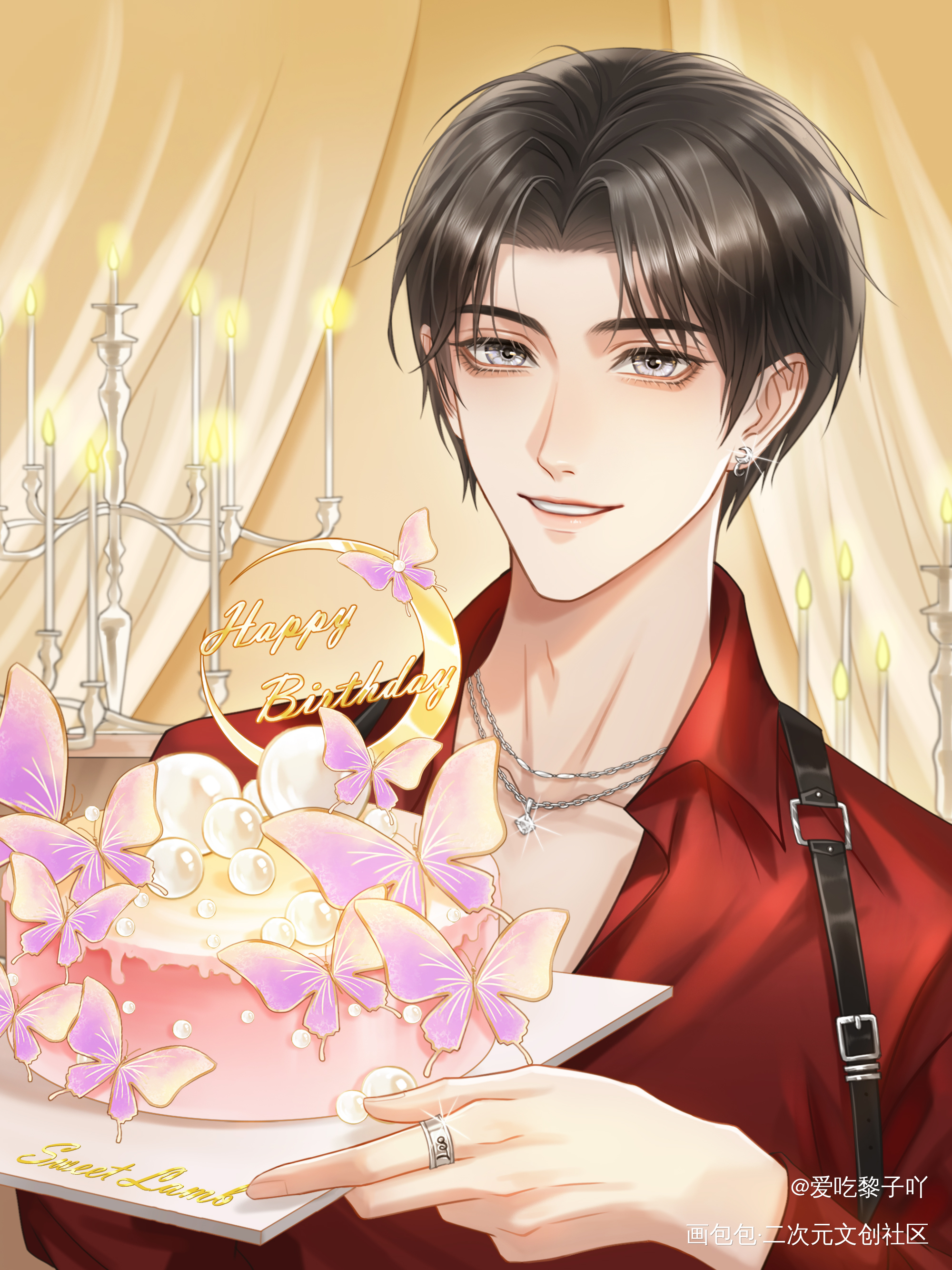 生日约稿♥小月亮永远开心^_^_谁把谁当真188男团黎朔绘画作品
